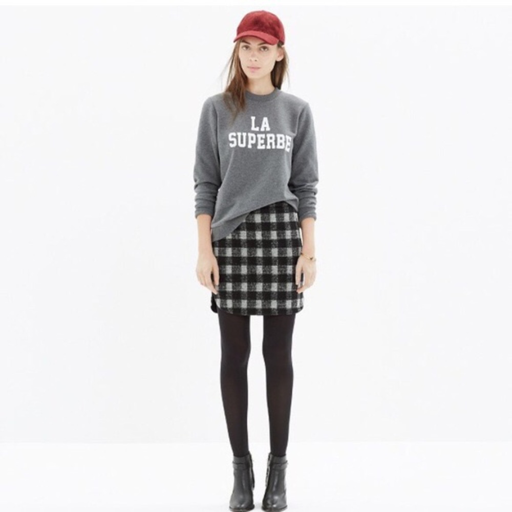 Madewell shirttail skirt in buffalo plaid